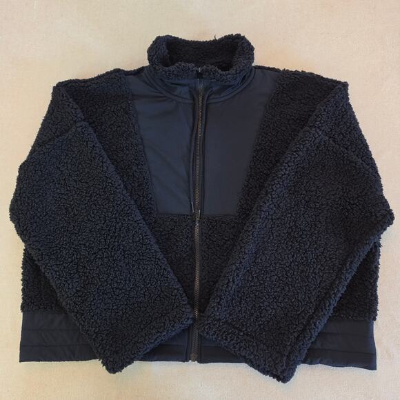 New York & Company Sweaters - New York & Co. Black Full-Zip Sherpa Fleece Jacket Sz 2XL NWT